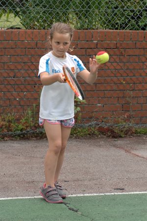 Young girl at tennis event